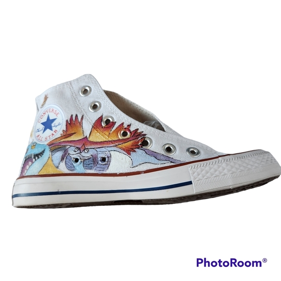 Converse All Star Chuck Taylor INSPIRED Unisex Hand-Painted Hi-Tops Women 5.5 - Picture 8 of 13